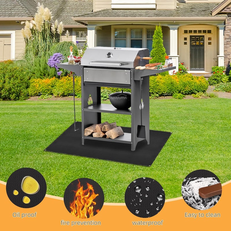SONGC Under Grill Mat for Outdoor Grilling, 32 x 48 inches Double-Sided Fireproof Waterproof BBQ Protector for Deck and Patio Under Grill Mat for Outdoor BBQ - Image 5